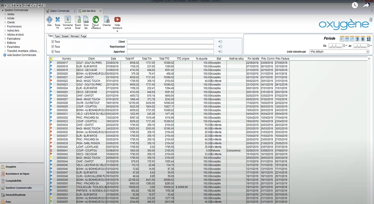 Oxygène Gestion Commerciale : devis Oxygène Gestion Commerciale : devis