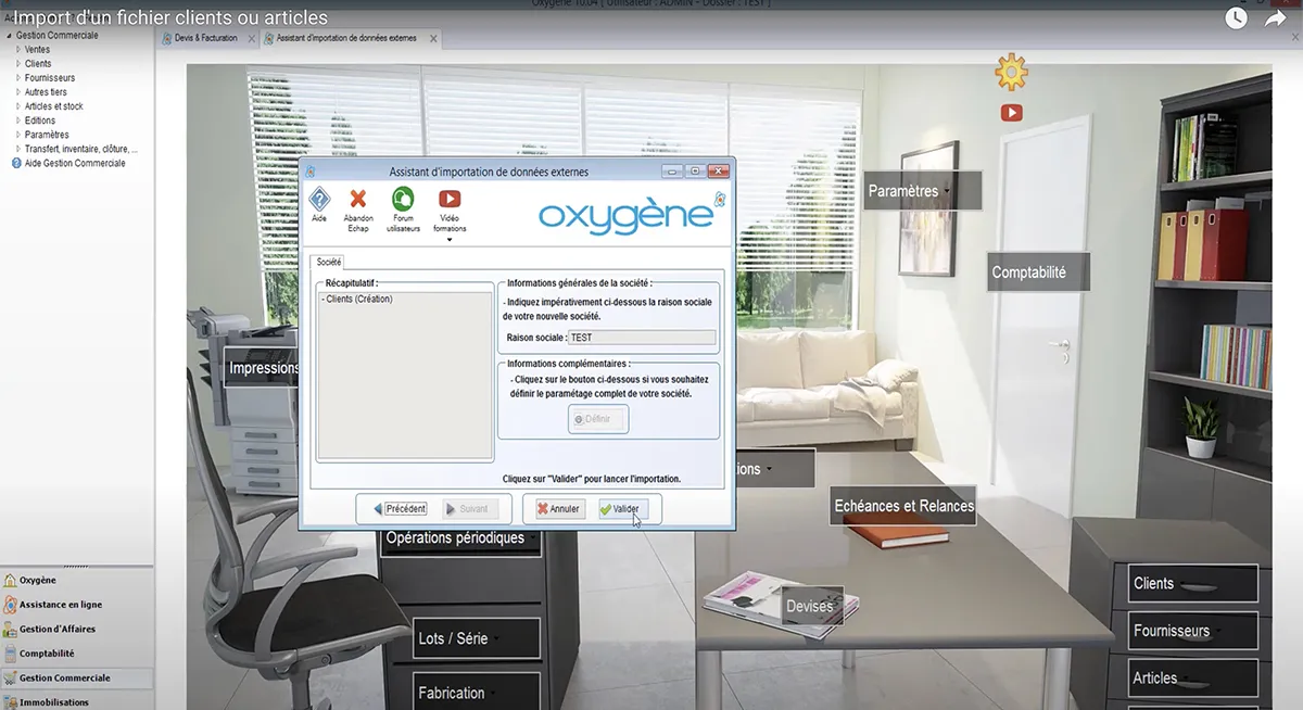 Oxygène Gestion Commerciale : import données Oxygène Gestion Commerciale : import données