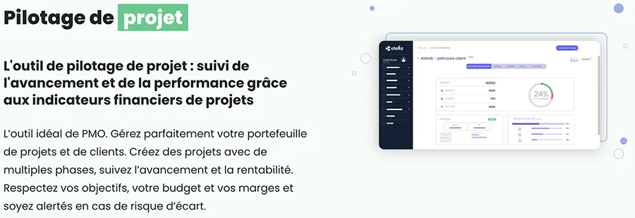 Stafiz : fonctionnalités pilotage de projets Stafiz : fonctionnalités pilotage de projets