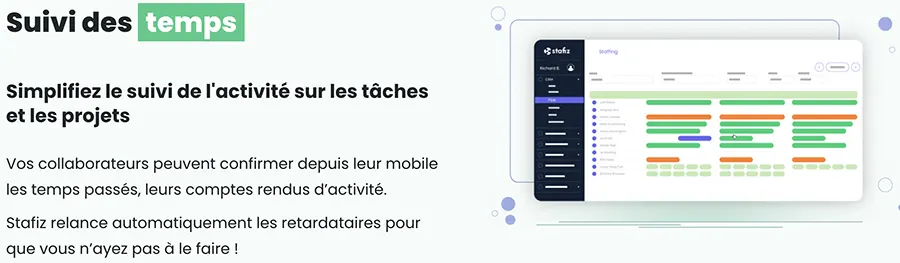 Stafiz : fonctionnalités suivi des temps Stafiz : fonctionnalités suivi des temps