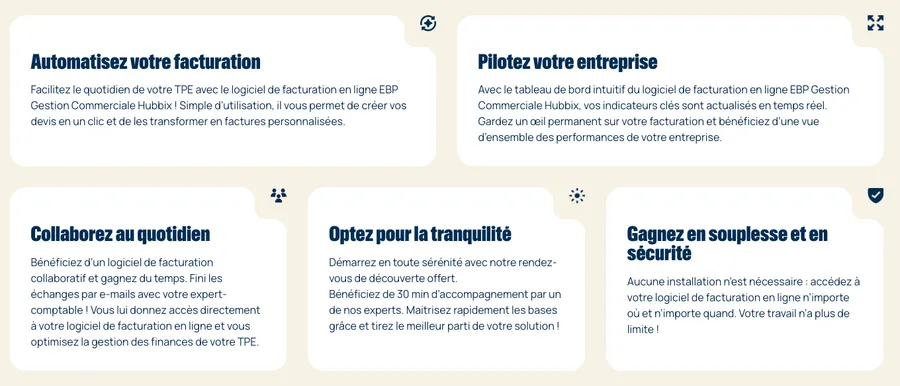 ebp fonctionnalites