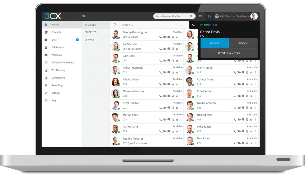 3CX : test de l'interface de ce logiciel VoIP / cloud PBX / softphone pour entreprise