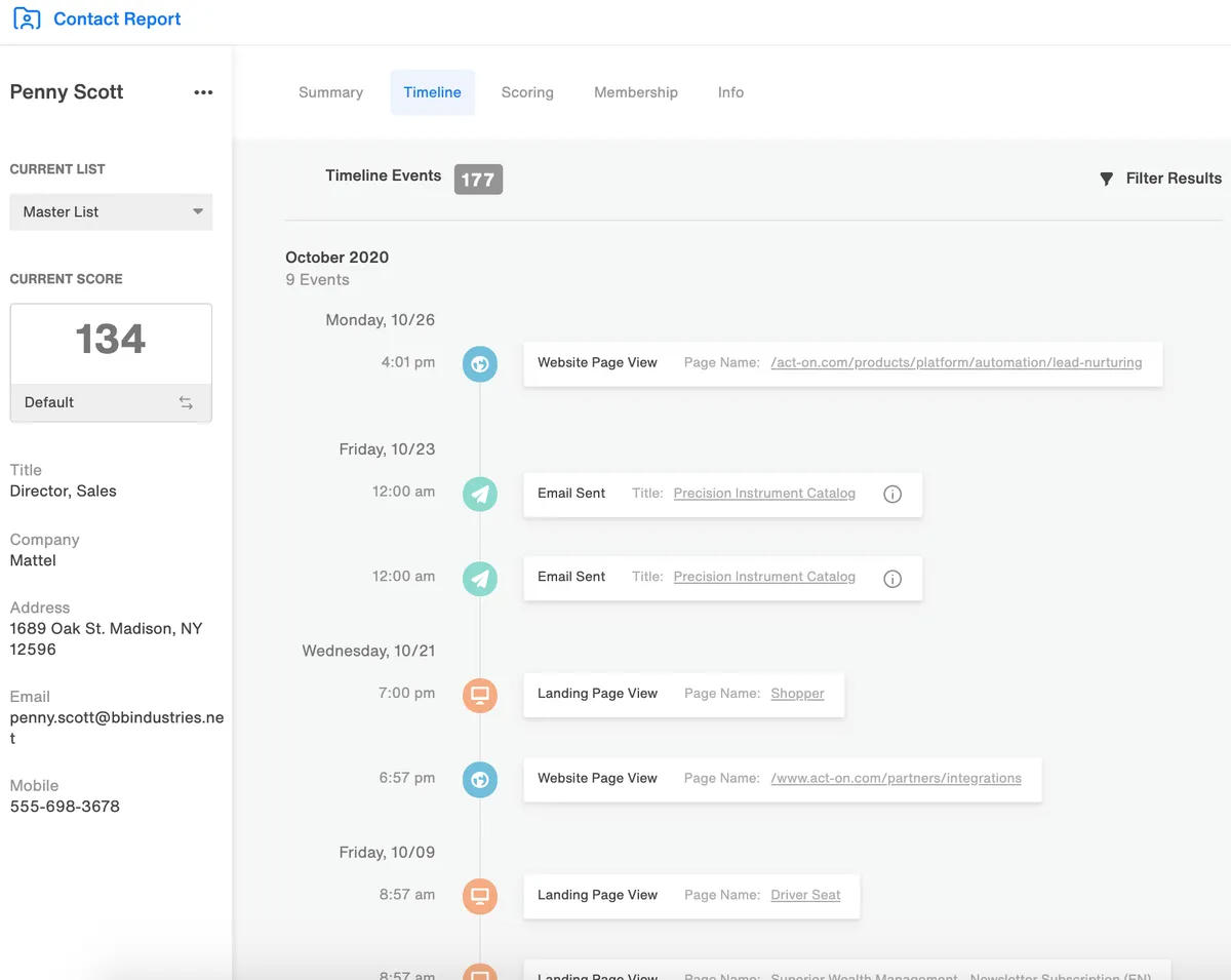 Act-On : test de l'interface de ce logiciel de marketing automation pour entreprise
