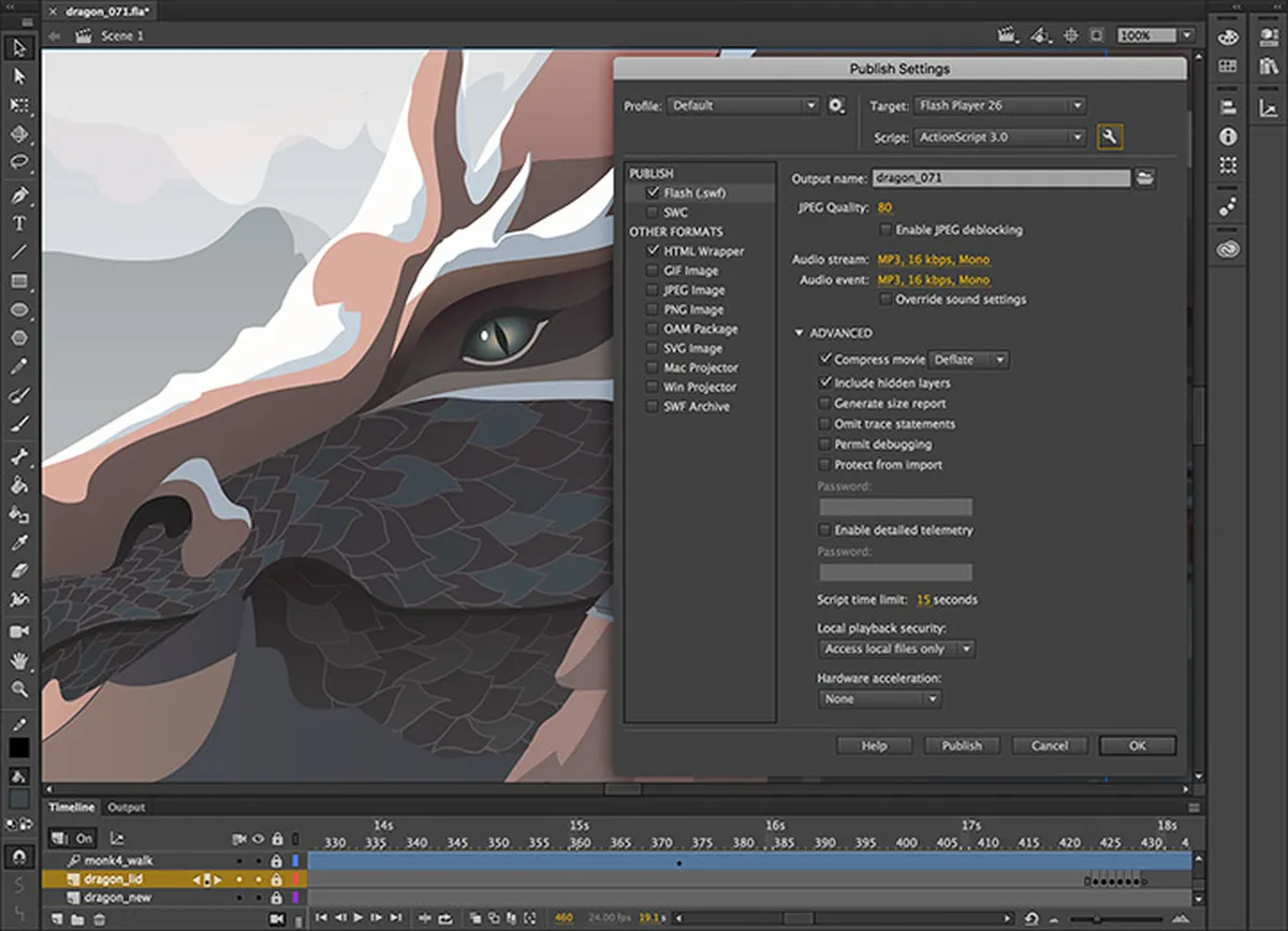 Adobe Animate : test de l'interface de ce logiciel d'animation / modélisation 3D pour entreprise