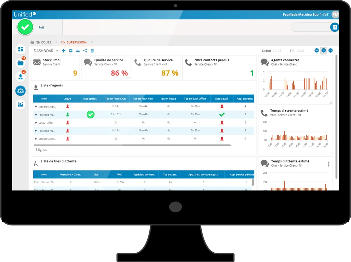 Akio : test de l'interface de ce logiciel pour centre d'appel / call center / télémarketing pour entreprise