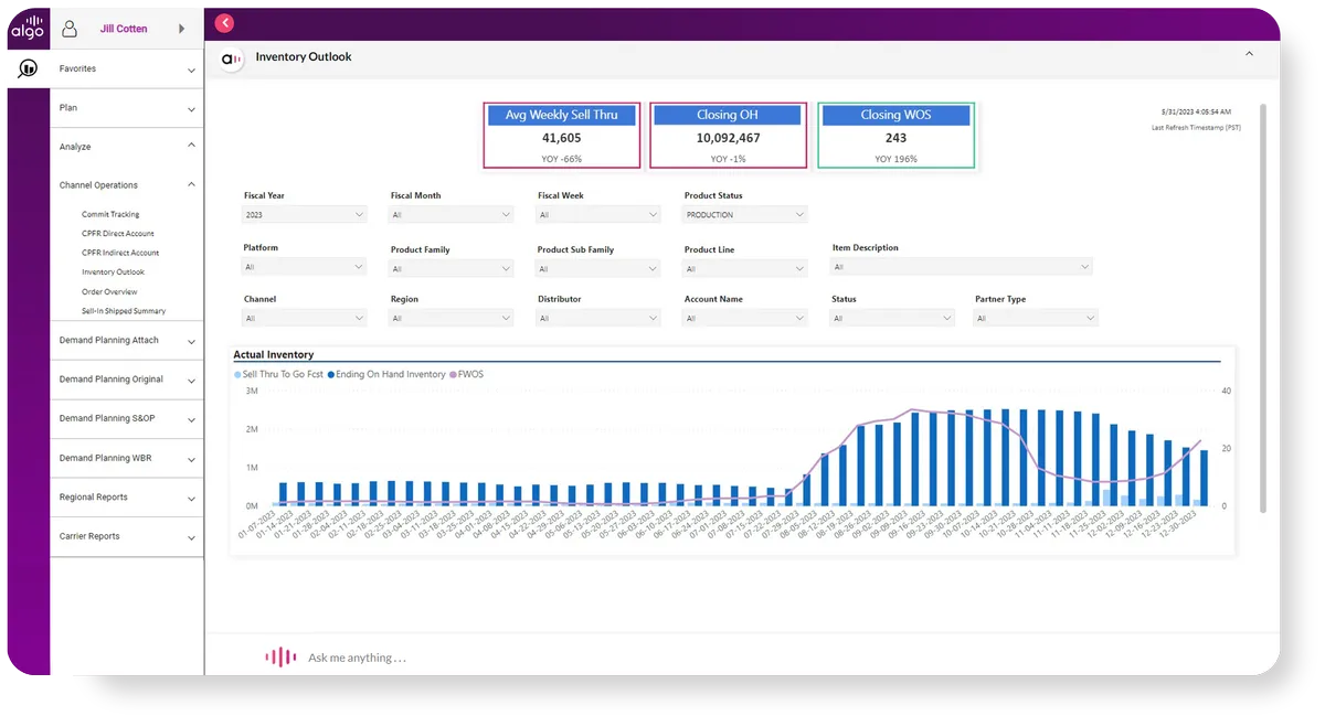 Algo : test de l'interface de ce logiciel de gestion de la production pour entreprise