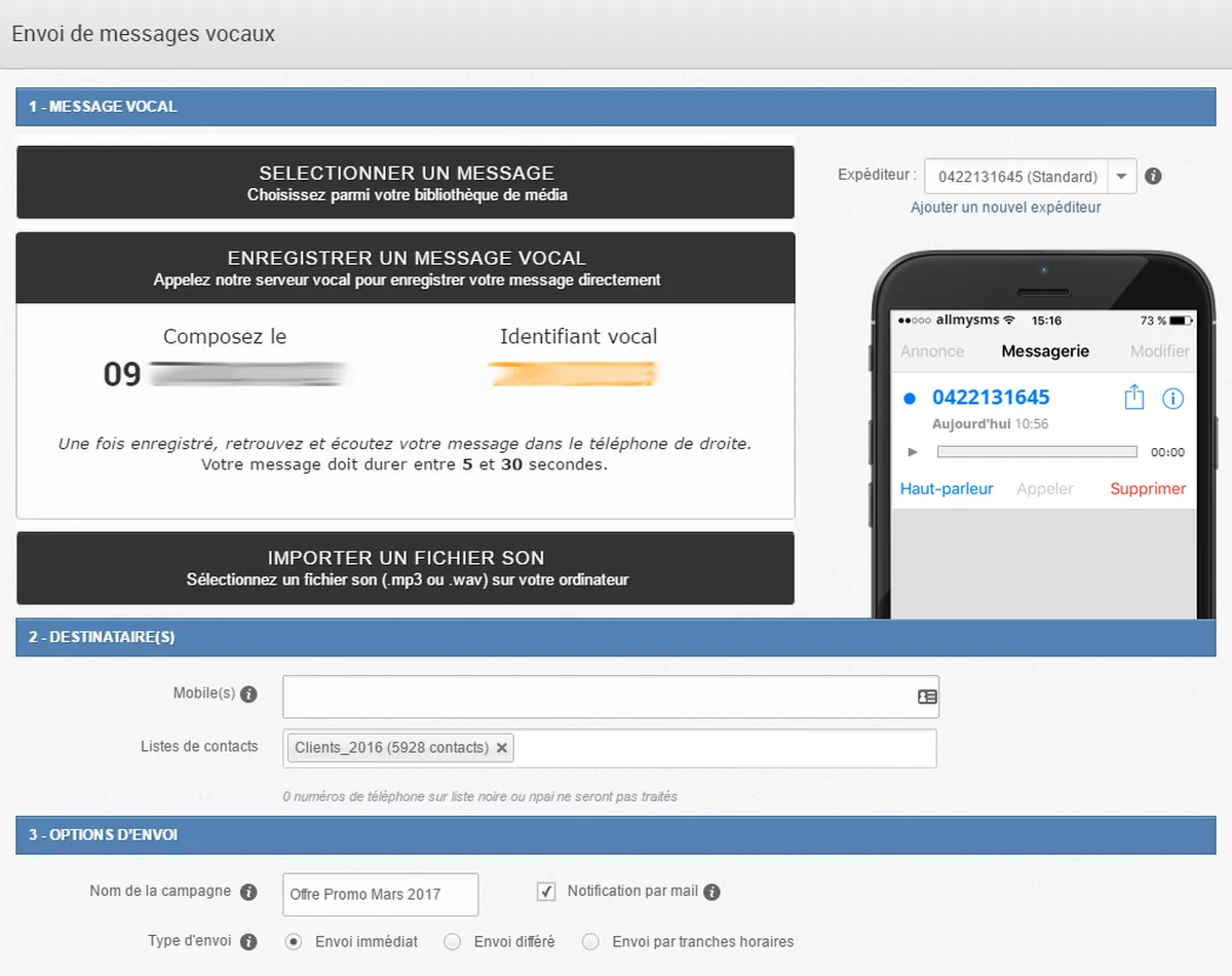 Allmysms : test de l'interface de ce logiciel d'envoi de SMS marketing pour entreprise