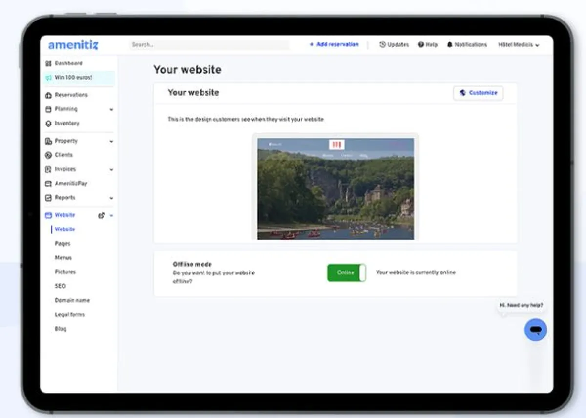 Amenitiz : test de l'interface de ce logiciel de gestion hôtelière pour entreprise
