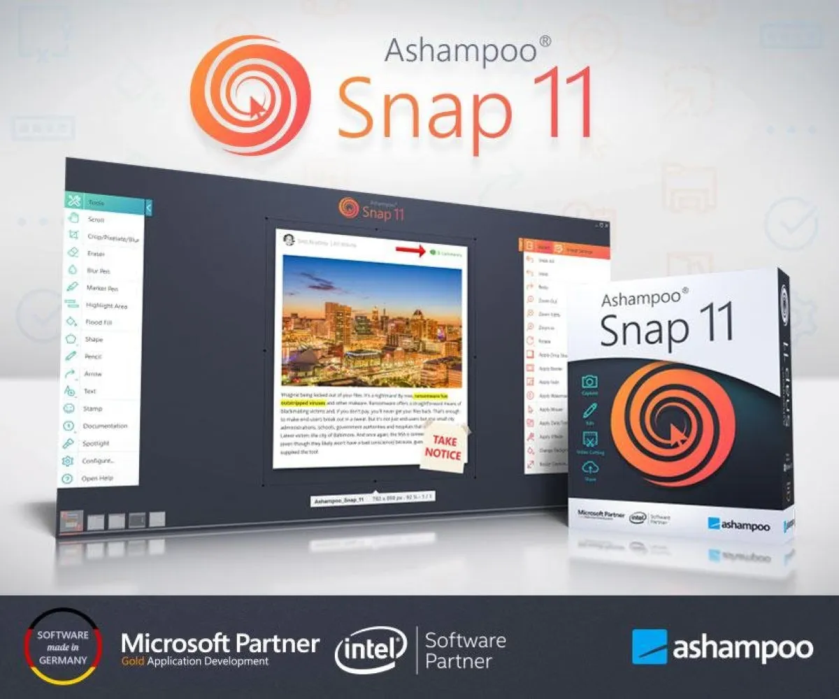 Ashampoo Snap : test de l'interface de ce logiciel de capture d'écran pour entreprise