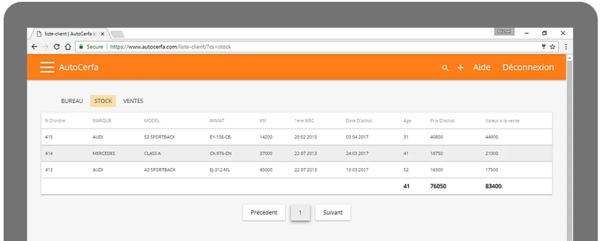 Autocerfa : test de l'interface de ce logiciel pour commerce automobile pour entreprise Autocerfa : test de l'interface de ce logiciel pour commerce automobile pour entreprise