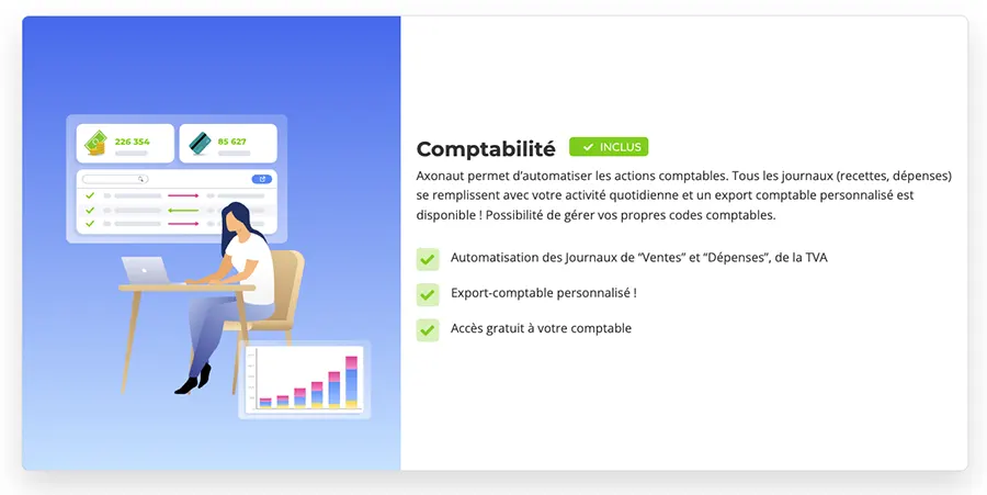Axonaut : fonctionnalités comptabilité