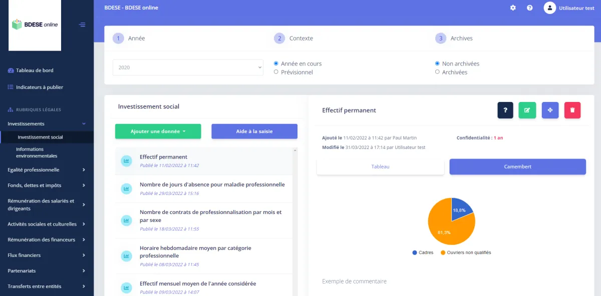 BDESE Online : test de l'interface de ce logiciel BDESE / BDU pour entreprise BDESE Online : test de l'interface de ce logiciel BDESE / BDU pour entreprise