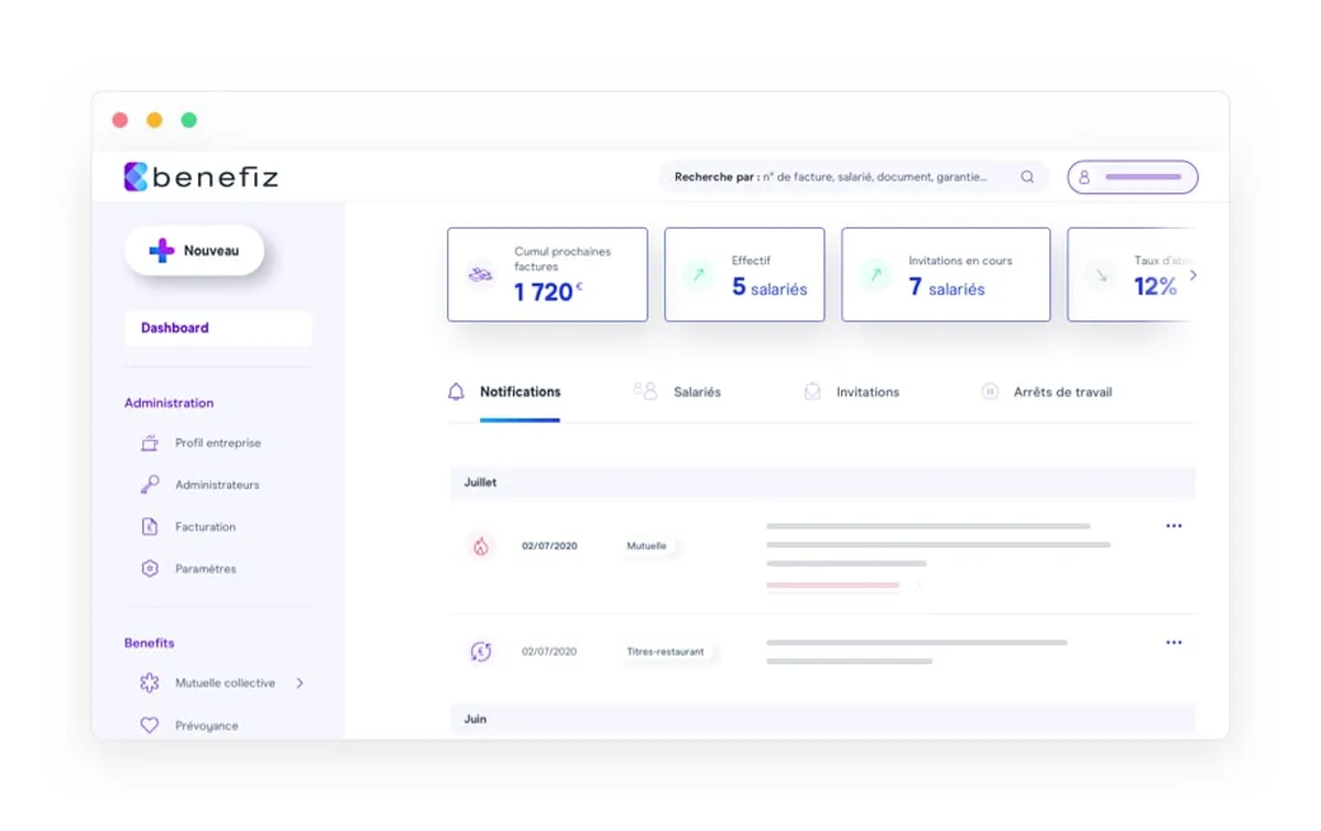 Benefiz : test de l'interface de ce logiciel de gestion des avantages sociaux pour entreprise Benefiz : test de l'interface de ce logiciel de gestion des avantages sociaux pour entreprise