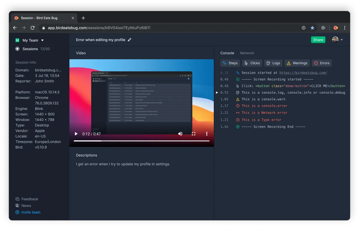Bird Eats Bug : test de l'interface de ce logiciel de bug tracking / débogage pour entreprise Bird Eats Bug : test de l'interface de ce logiciel de bug tracking / débogage pour entreprise