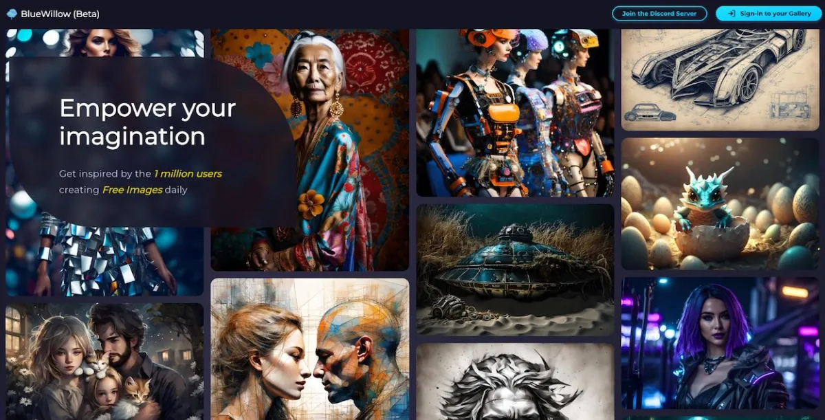 BlueWillow : test de l'interface de ce générateur d'images par IA pour entreprise