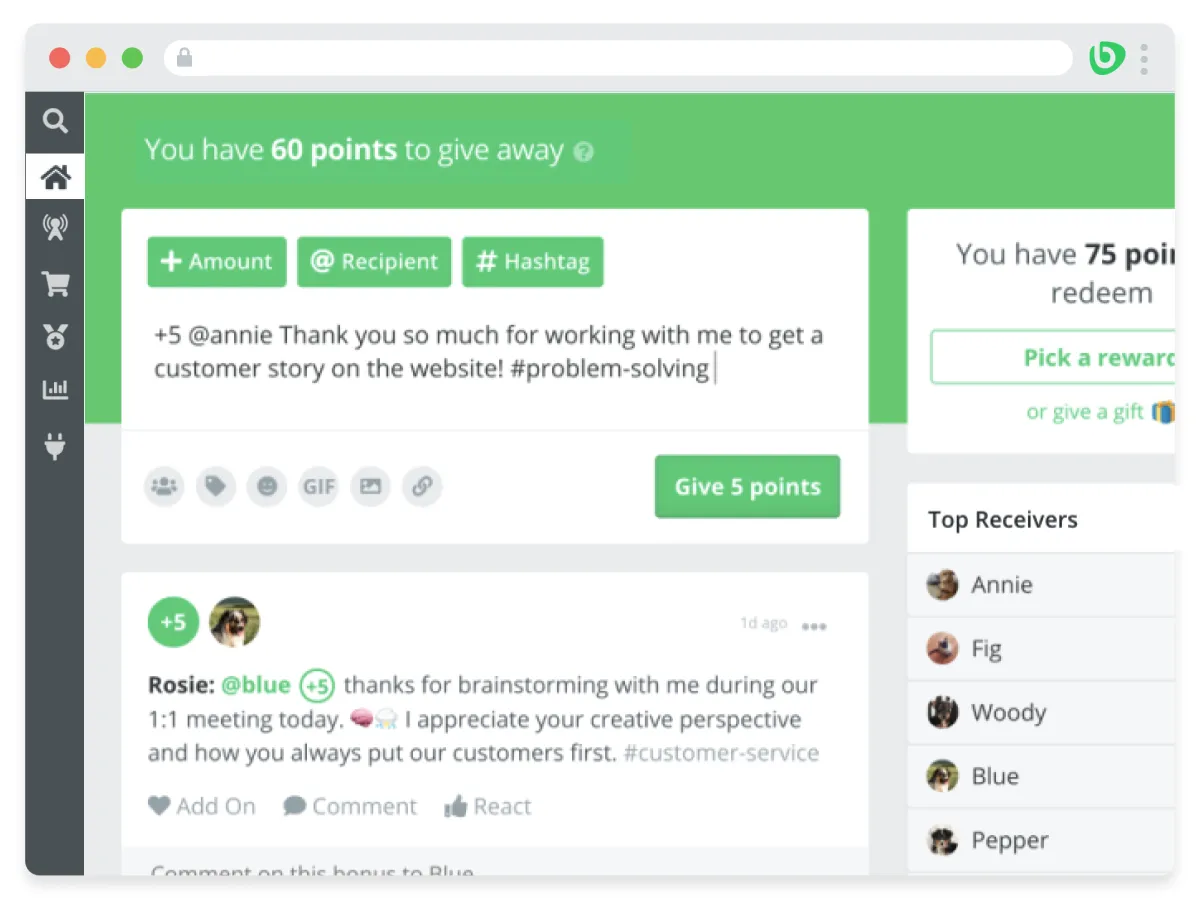 Bonusly : test de l'interface de ce logiciel de reconnaissance des employés pour entreprise Bonusly : test de l'interface de ce logiciel de reconnaissance des employés pour entreprise
