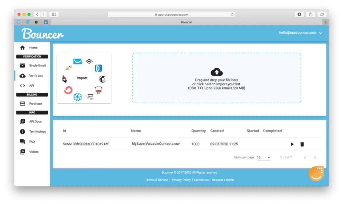 Bouncer : test de l'interface de ce logiciel de vérification d'adresses email pour entreprise Bouncer : test de l'interface de ce logiciel de vérification d'adresses email pour entreprise