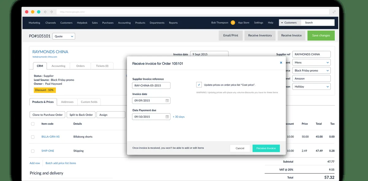 Brightpearl : test de l'interface de ce logiciel pour commerce de détail pour entreprise