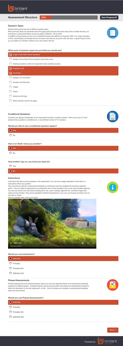 Brilliant Assessments : test de l'interface de ce logiciel de gestion des performances des employés pour entreprise