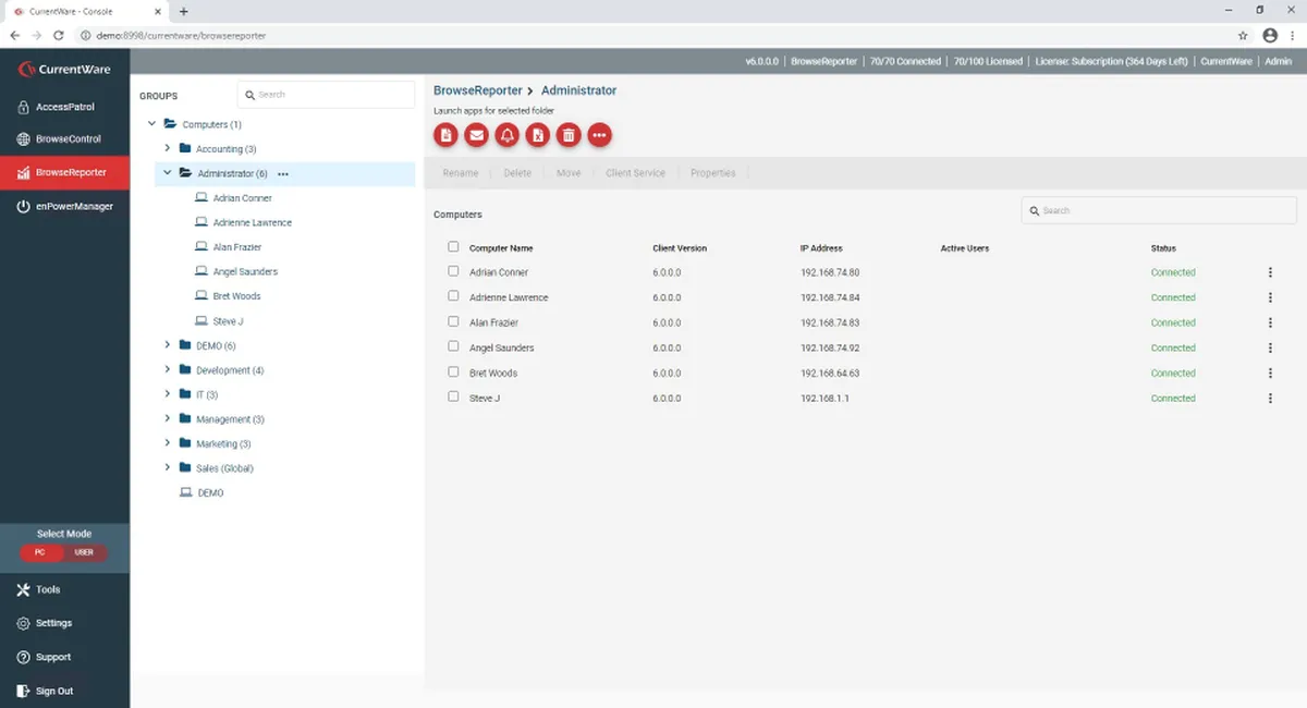 BrowseReporter : test de l'interface de ce logiciel de surveillance des employés pour entreprise BrowseReporter : test de l'interface de ce logiciel de surveillance des employés pour entreprise