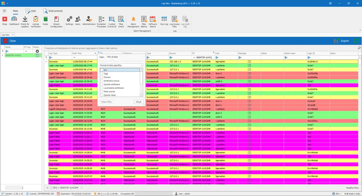 BusinessLOG : test de l'interface de ce logiciel de gestion des logs pour entreprise BusinessLOG : test de l'interface de ce logiciel de gestion des logs pour entreprise