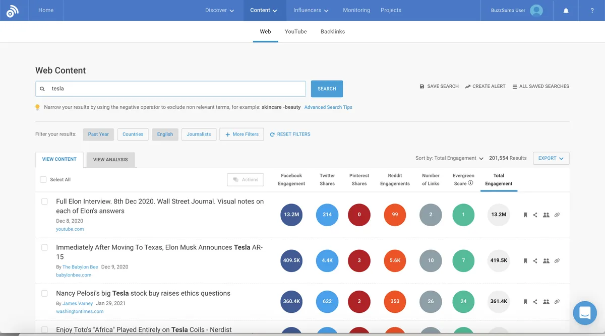 Buzzsumo : test de l'interface de ce logiciel de marketing sur les réseaux sociaux / social listening pour entreprise Buzzsumo : test de l'interface de ce logiciel de marketing sur les réseaux sociaux / social listening pour entreprise
