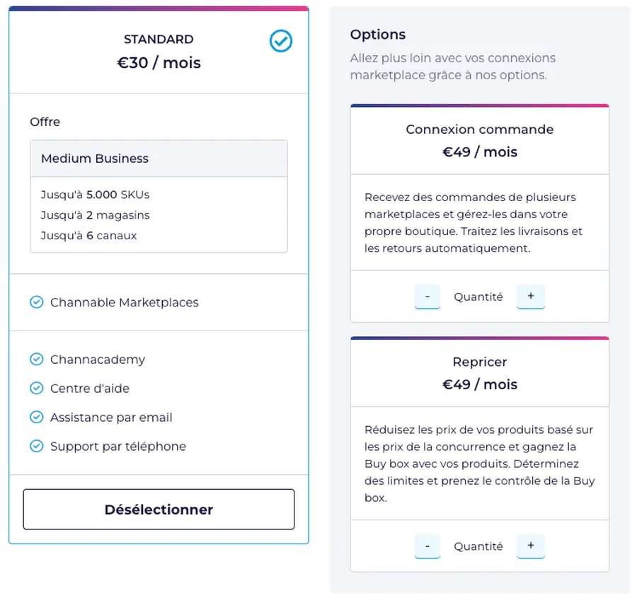 Channable : Tarifs Marketplace Channable : Tarifs Marketplace