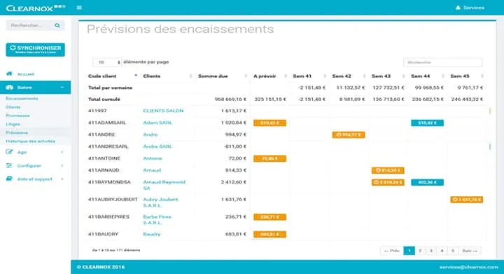 clearnox recouvrement factures