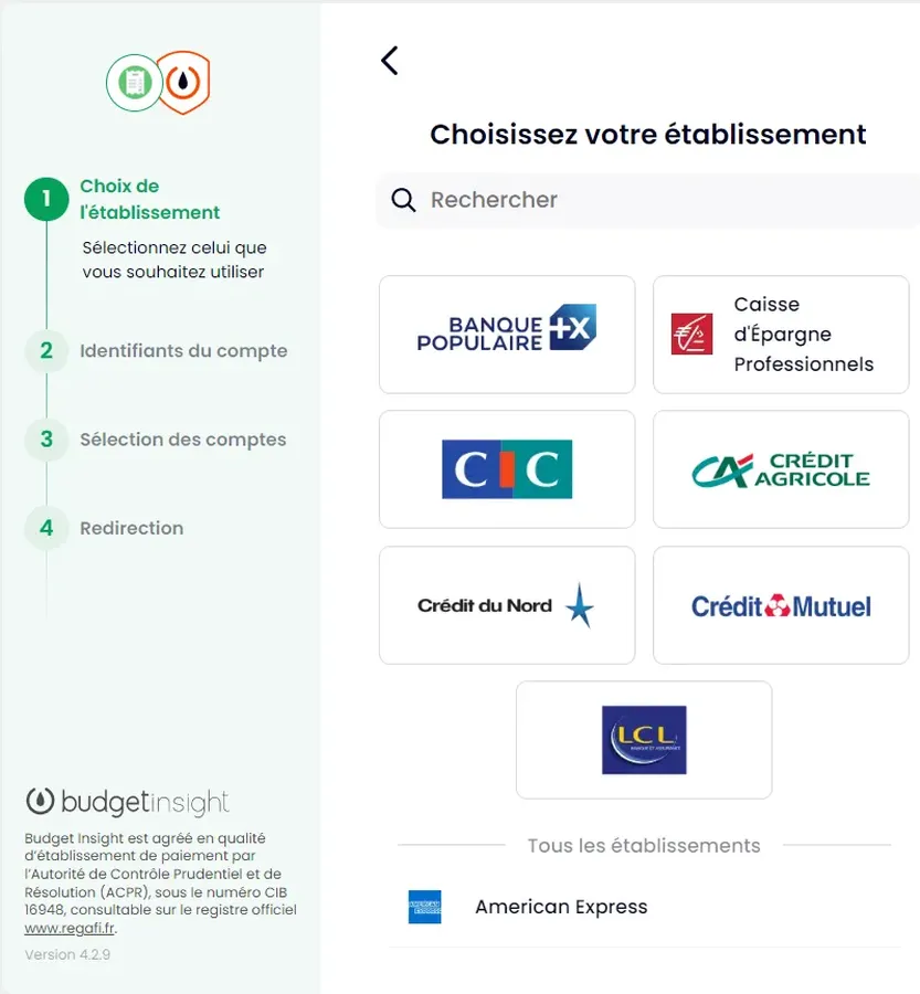 Cleemy Notes de frais : aperçu synchronisation bancaire