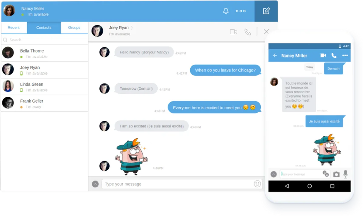 CometChat : test de l'interface de ce logiciel de messagerie instantanée / live chat pour entreprise