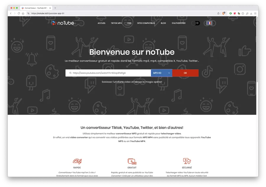 convertir une video youtube mp3 notube