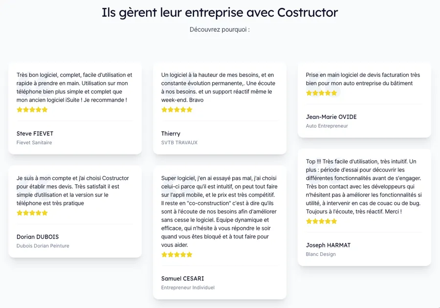 Costructor : avis