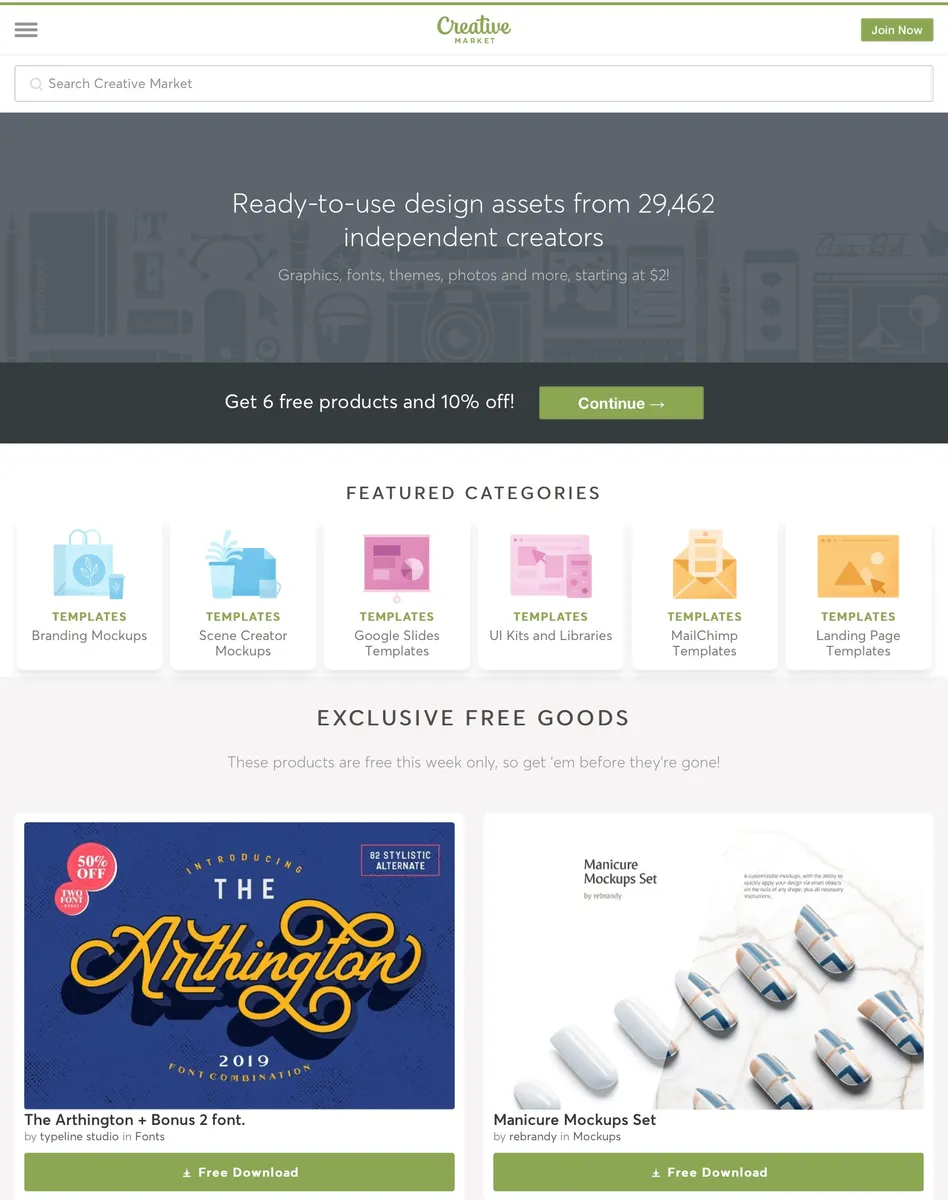 Creative Market : test de l'interface de cette banque d'images pour entreprise Creative Market : test de l'interface de cette banque d'images pour entreprise