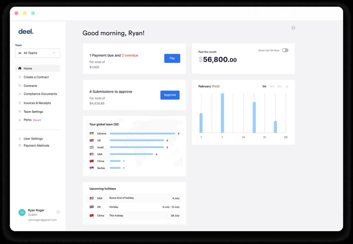 Deel : test de l'interface de ce logiciel GIRH pour entreprise Deel : test de l'interface de ce logiciel GIRH pour entreprise
