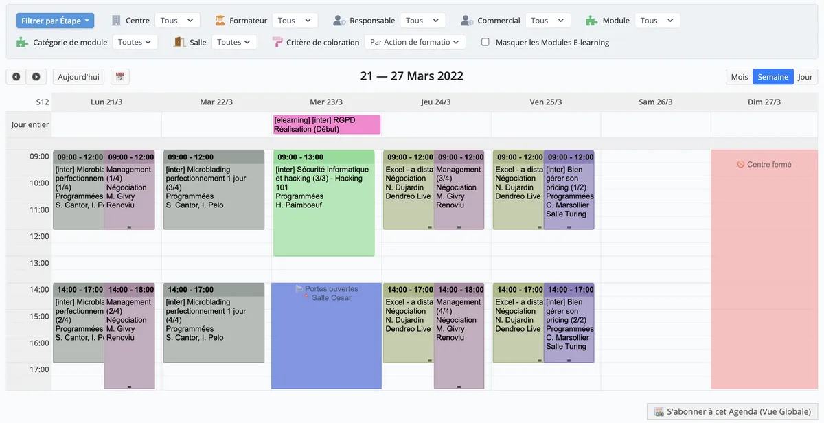 Dendreo : agenda Dendreo : agenda