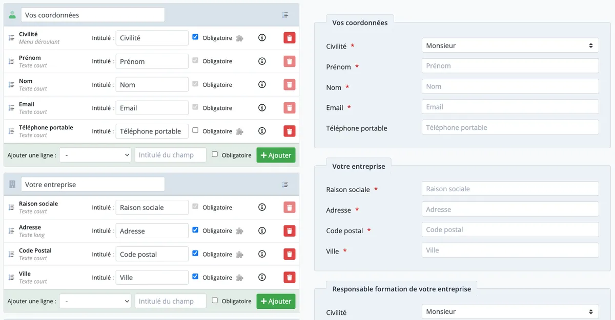Dendreo : customisation des formulaires Dendreo : customisation des formulaires