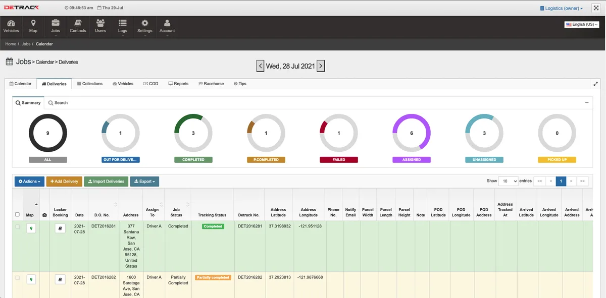 Detrack : test de l'interface de ce logiciel de gestion des transports pour entreprise Detrack : test de l'interface de ce logiciel de gestion des transports pour entreprise