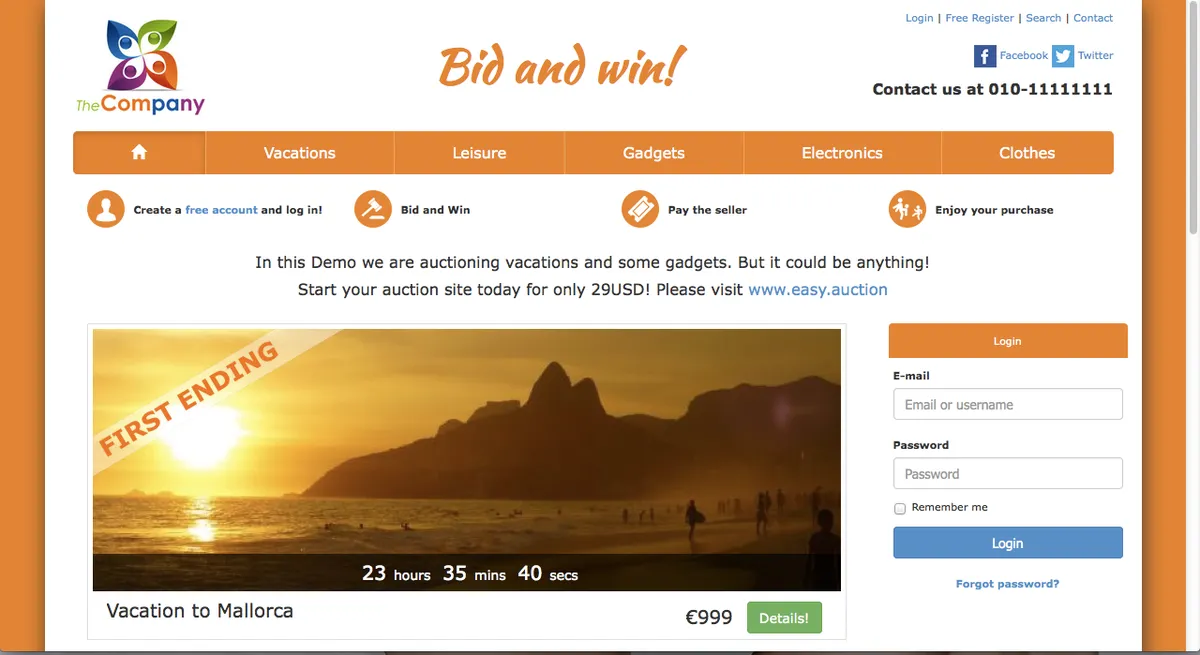 Easy.Auction : test de l'interface de ce logiciel d'enchères pour entreprise Easy.Auction : test de l'interface de ce logiciel d'enchères pour entreprise