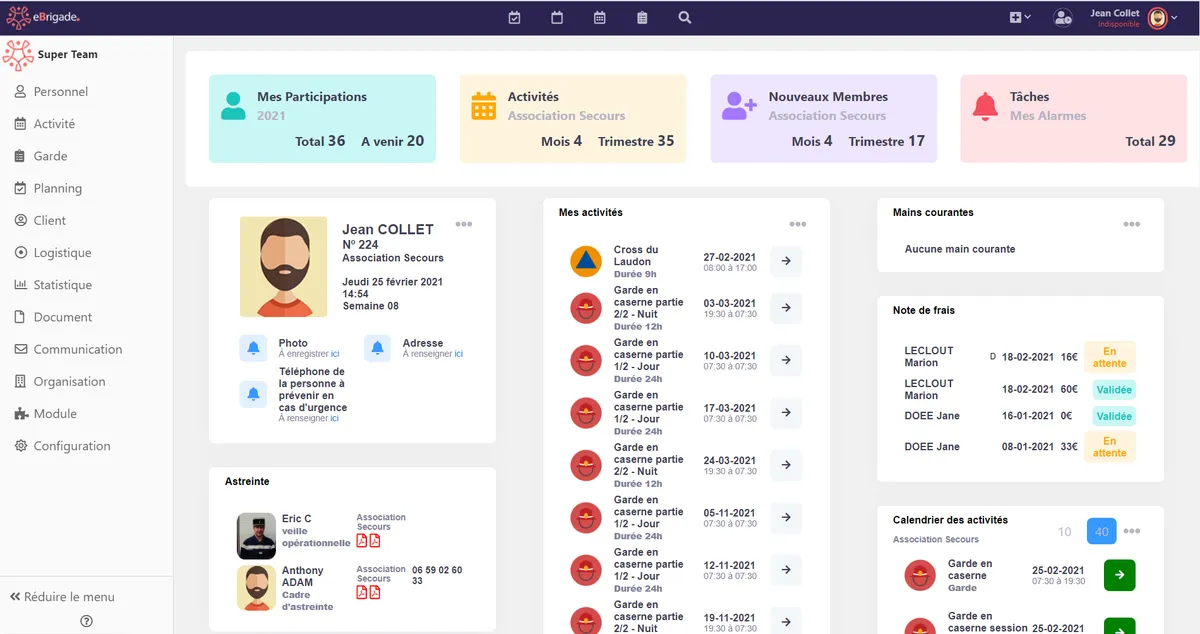 eBrigade : test de l'interface de ce logiciel pour forces de l'ordre pour entreprise
