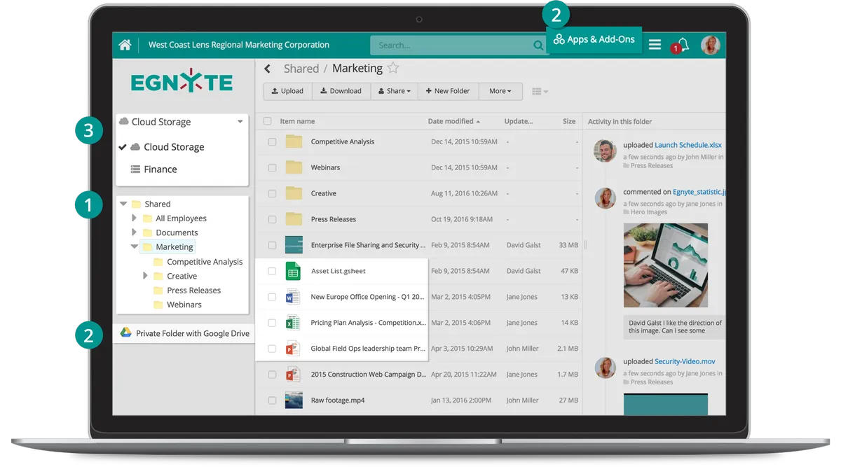 Egnyte : test de l'interface de ce logiciel de stockage / partage fichiers pour entreprise Egnyte : test de l'interface de ce logiciel de stockage / partage fichiers pour entreprise