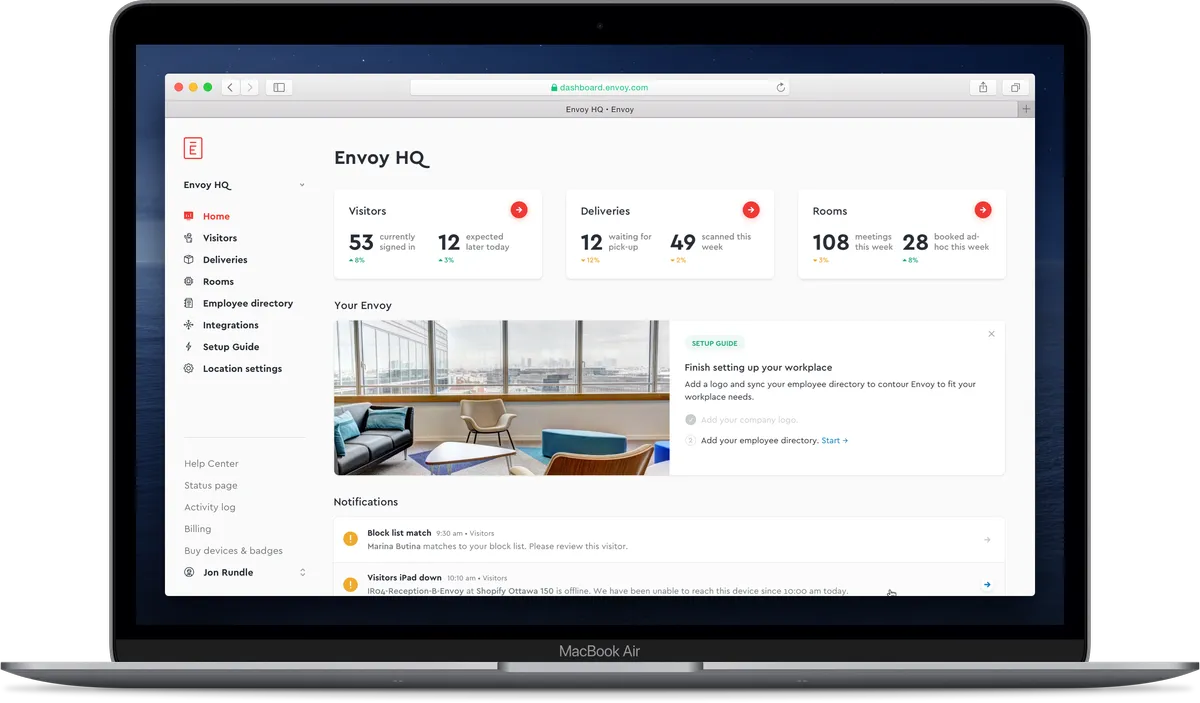 Envoy : test de l'interface de ce logiciel de gestion des opérations pour entreprise Envoy : test de l'interface de ce logiciel de gestion des opérations pour entreprise