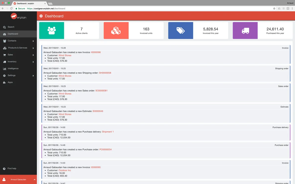 Erplain : test de l'interface de ce logiciel de gestion commerciale et ventes pour entreprise