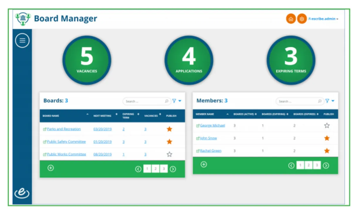eSCRIBE : test de l'interface de ce logiciel pour services publiques / collectivités pour entreprise eSCRIBE : test de l'interface de ce logiciel pour services publiques / collectivités pour entreprise