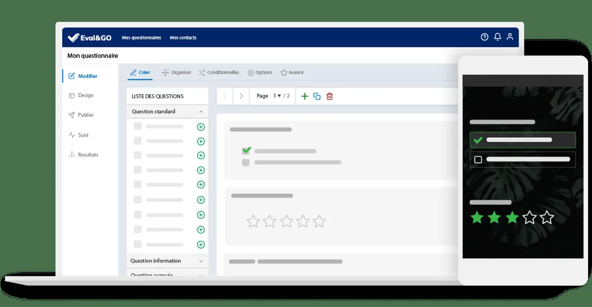 Eval & Go : test de l'interface de ce logiciel d'enquête / sondage / questionnaire pour entreprise Eval & Go : test de l'interface de ce logiciel d'enquête / sondage / questionnaire pour entreprise