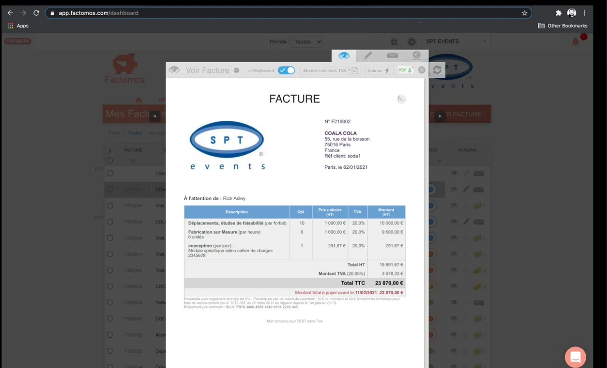 Factomos : test de l'interface de ce logiciel de facturation pour entreprise Factomos : test de l'interface de ce logiciel de facturation pour entreprise