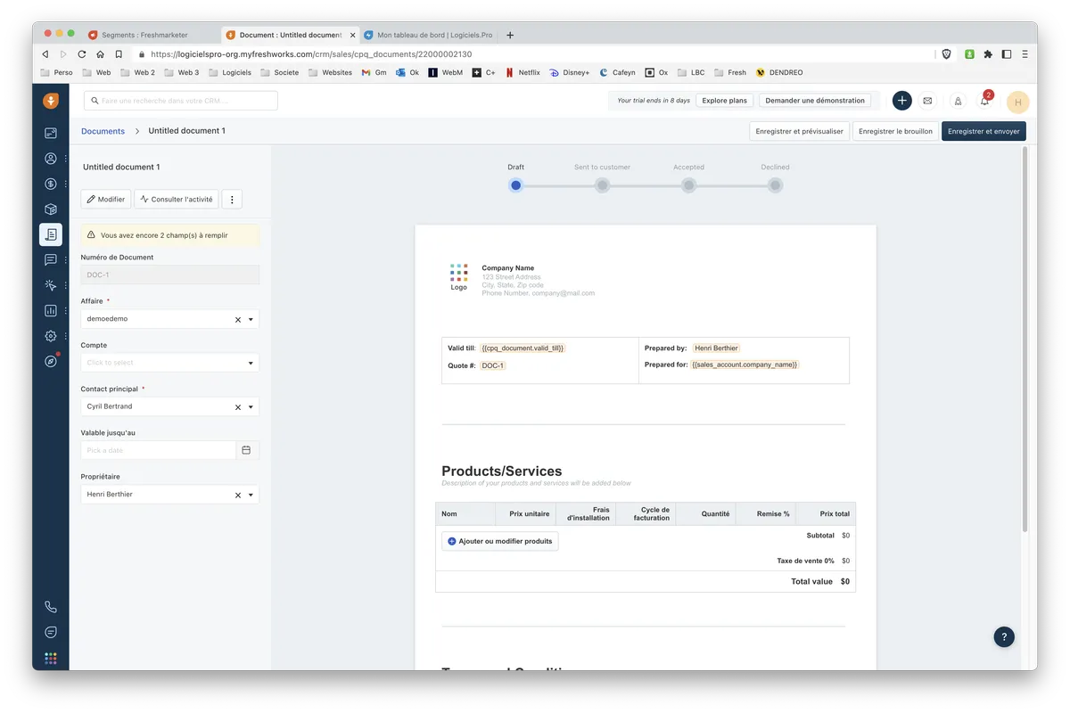 Freshsales : fonctionnalité gestion de documents Freshsales : fonctionnalité gestion de documents