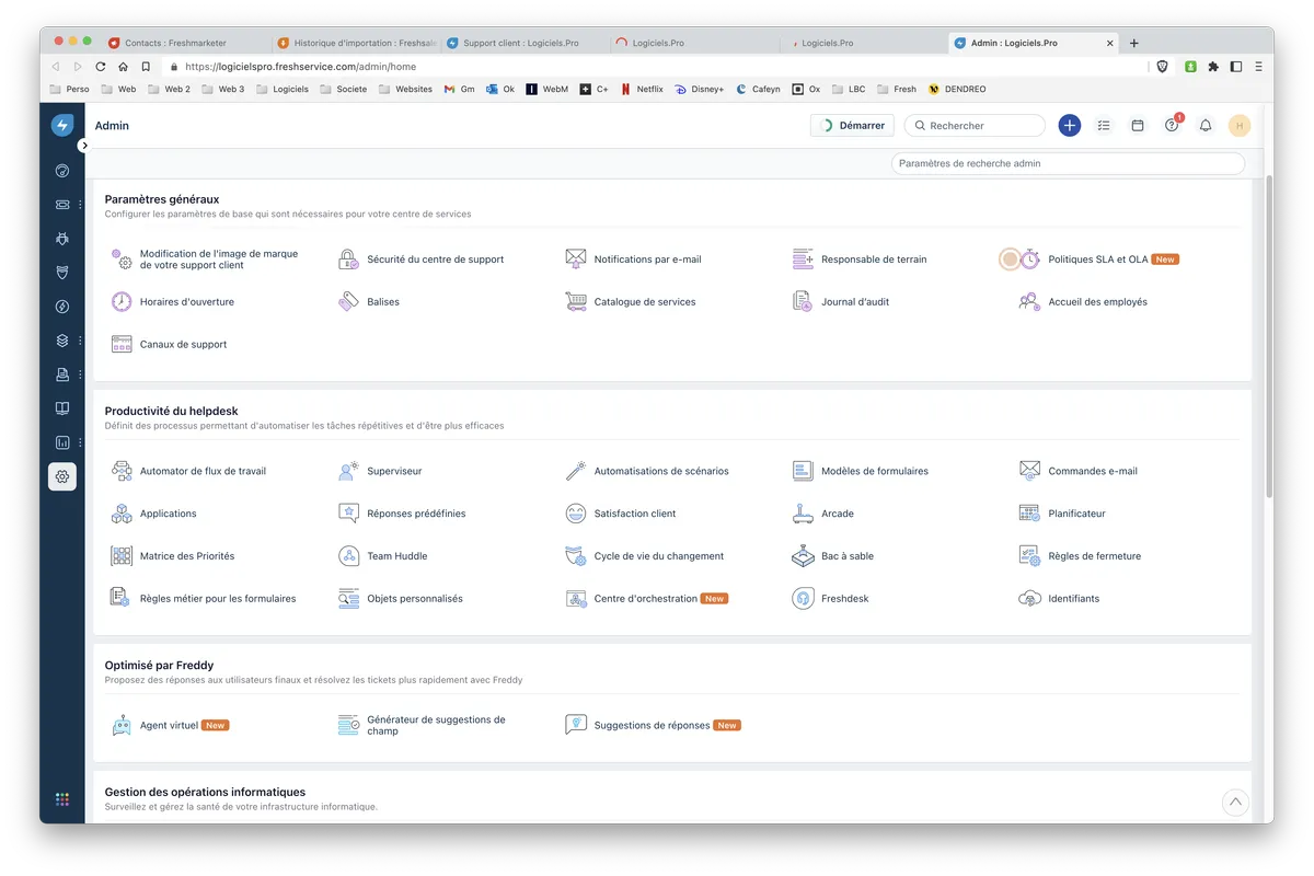 Freshservice : fonctionnalité configuration Freshservice : fonctionnalité configuration