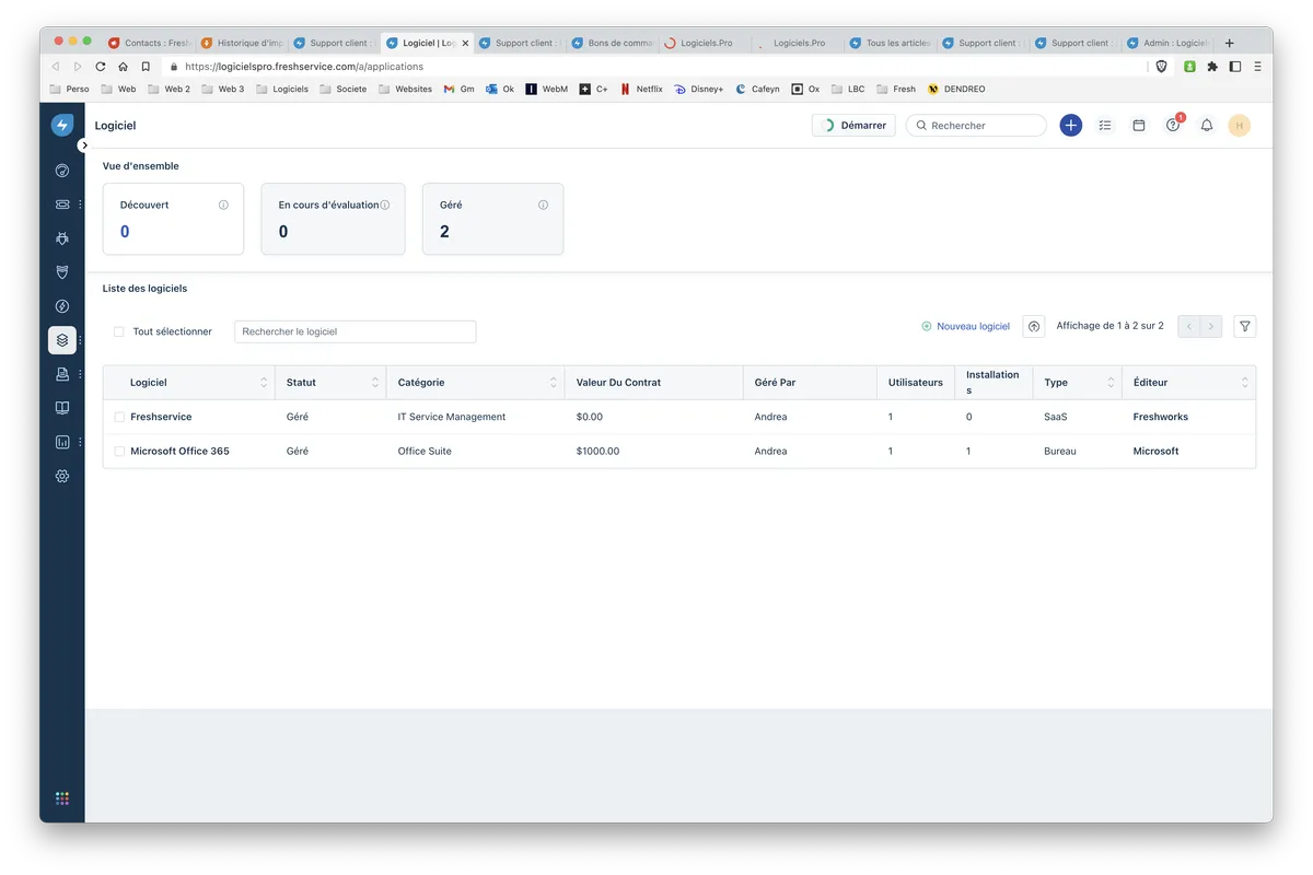 Freshservice : fonctionnalité inventaire des logiciels 1 Freshservice : fonctionnalité inventaire des logiciels 1