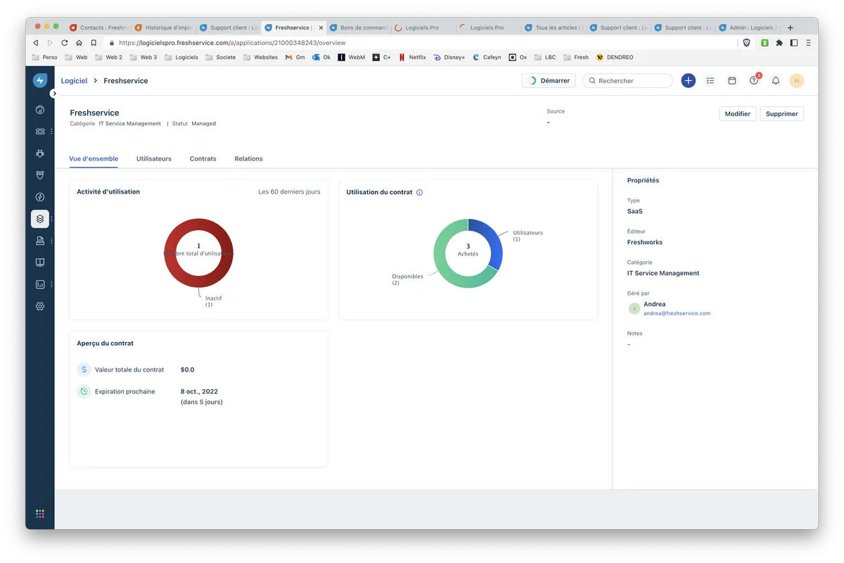 Freshservice : fonctionnalité inventaire des logiciels 2 Freshservice : fonctionnalité inventaire des logiciels 2