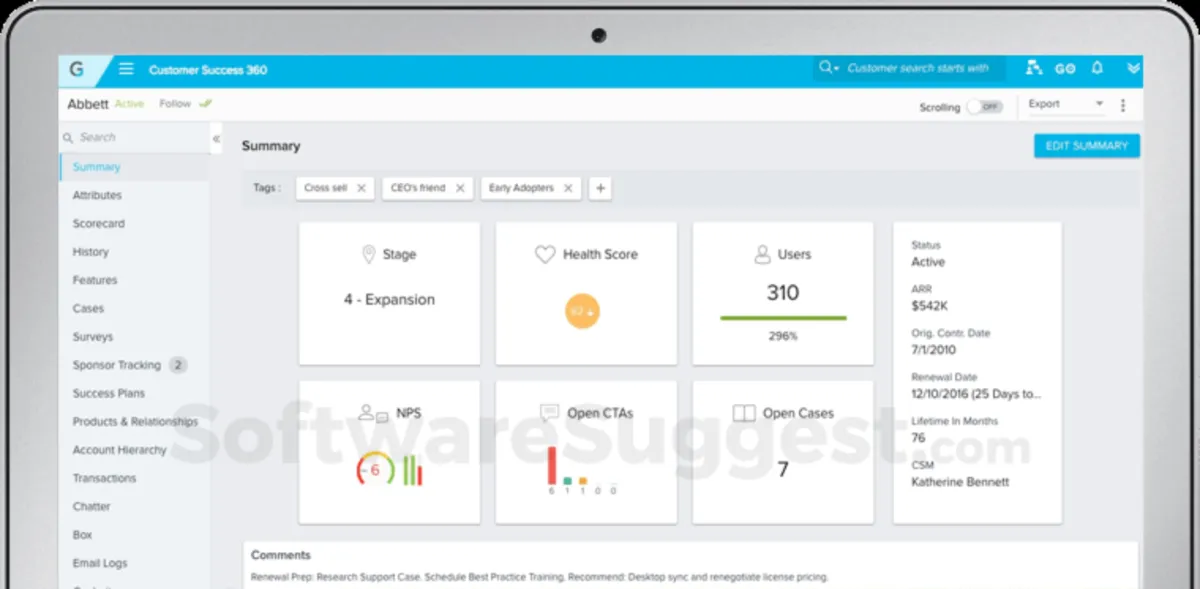 Gainsight : test de l'interface de ce logiciel de réussite client pour entreprise Gainsight : test de l'interface de ce logiciel de réussite client pour entreprise